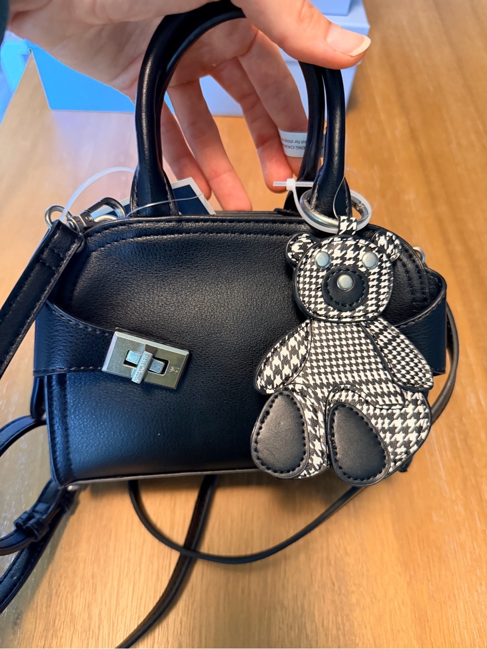 Steve Madden Black Mini Dome Crossbody Satchel - Picture 4 of 5